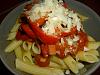 Eu Fiz Penne Rigate com Salsichas e Azeitonas-p1050455.jpg